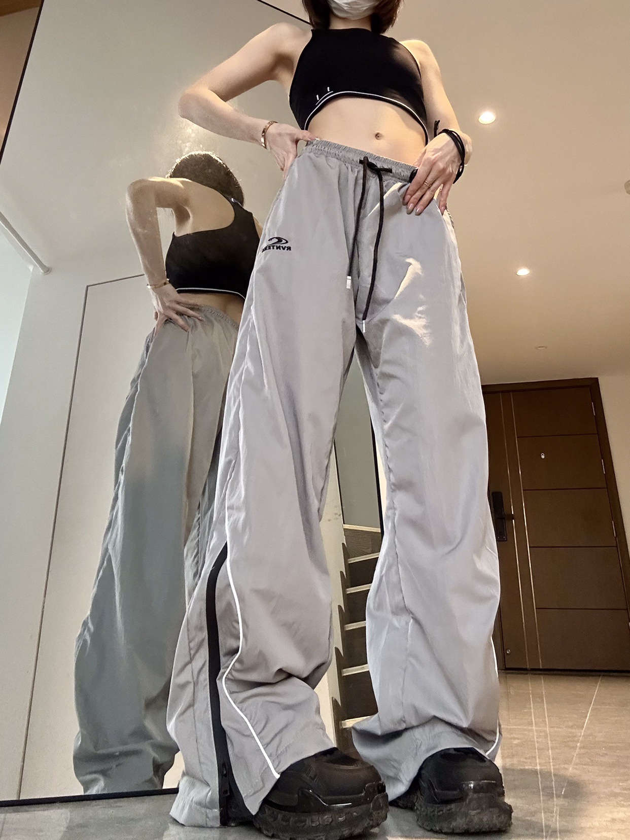 Title 1, Summer Mens and Womens Loose Striped Drawstri...