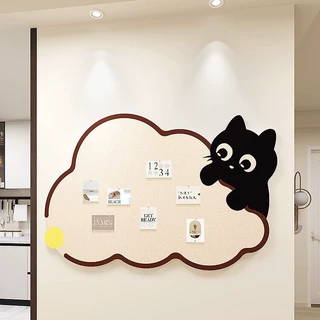 毛毡板照片墙高级感客厅墙面遮丑装饰背景板照片展示墙毛毡墙贴