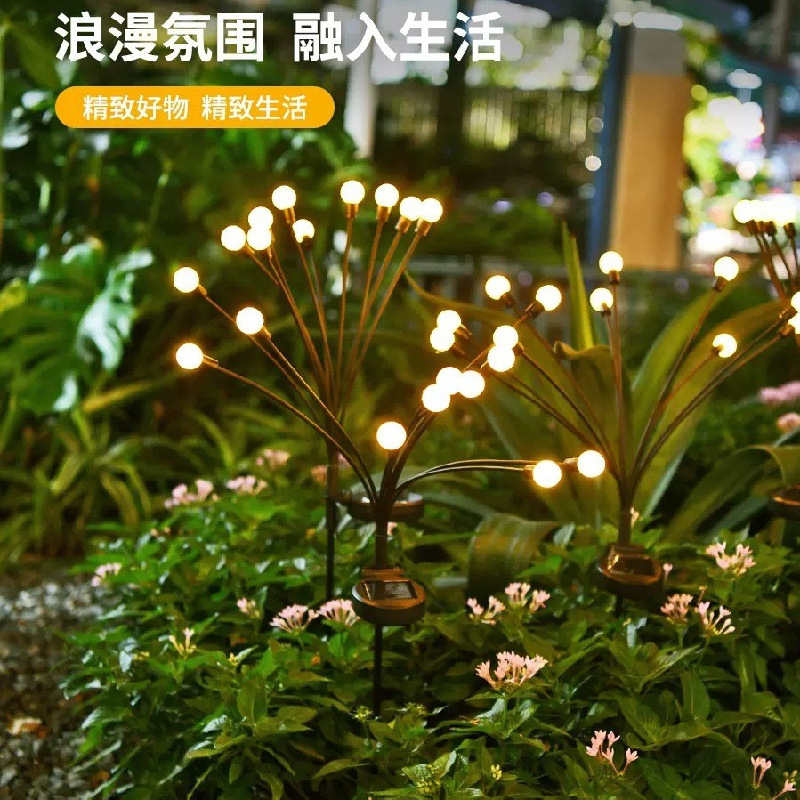 Transfronterizo al aire libre impermeable LED solar FireFly lámpara de tierra jardín césped lámpara jardín atmósfera decoración paisaje