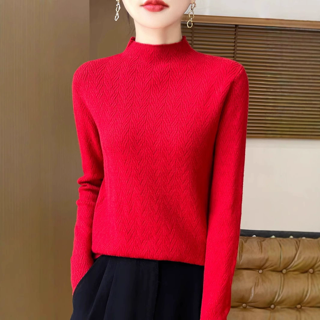 (Граница торговля), связанный свитер, высокий воротник, slim fit, корейский стиль
