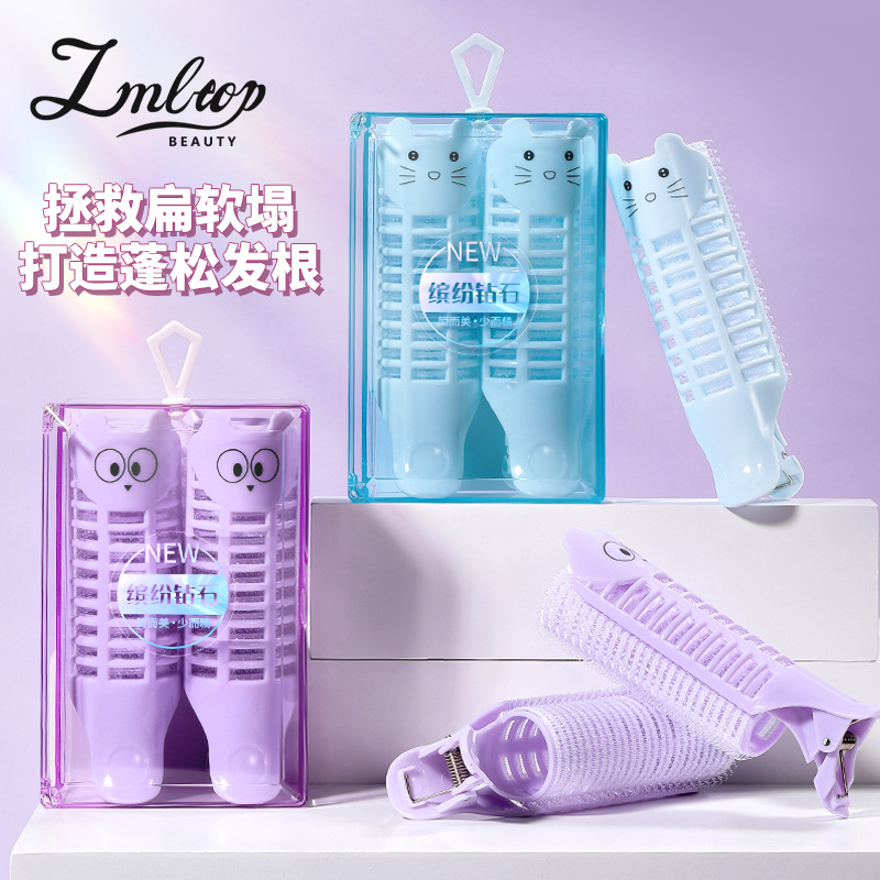 Lmltop duckbill pelo curler 2 unids dibujos animados lindo auto-adhesivo pelo rizador aire Bangs pelo rizador sy132