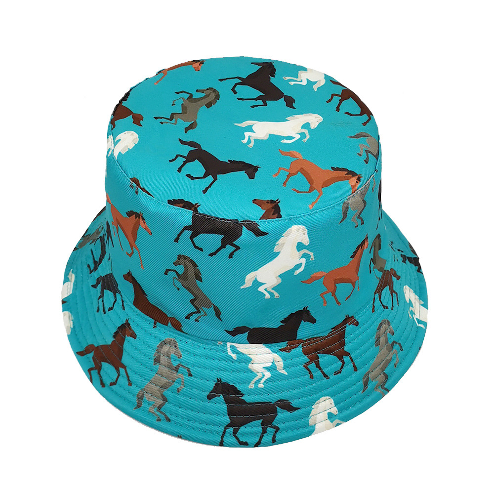 Unisex Gender Unisex Retro Horse Printing Wide Eaves Bucket Hat