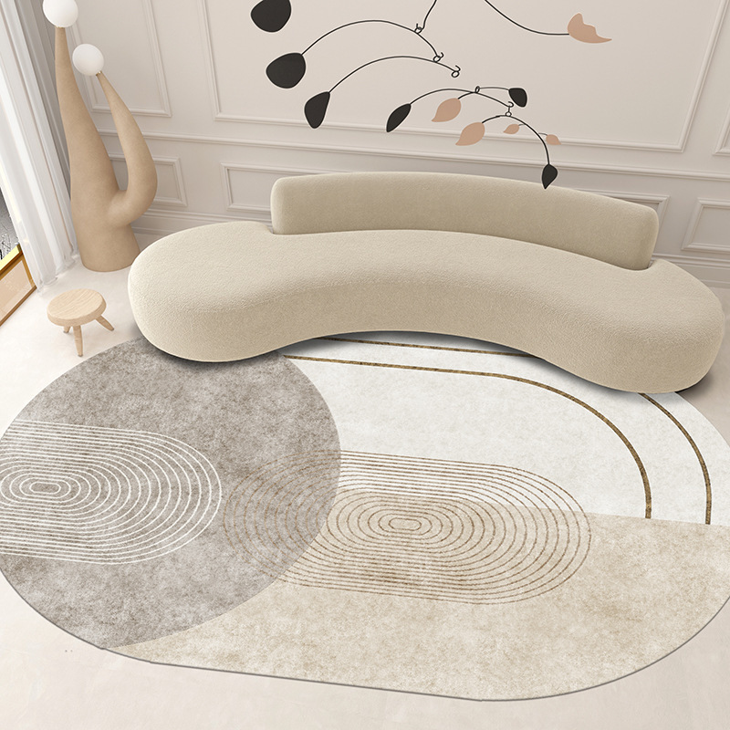 Alfombra Irregular Estilo Wabi-Sabi de Amazon para Sala de Estar y Dormitorio, Alfombra Grande Antideslizante y Absorbente de Agua, Forrada de Felpa, Gruesa y Suave