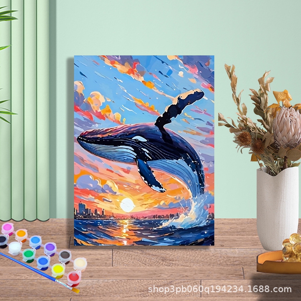 Jit transfronterizo envía bricolaje fábrica de pintura al óleo digital al por mayor arte animal pintura al óleo pintura decorativa puesto Amazon