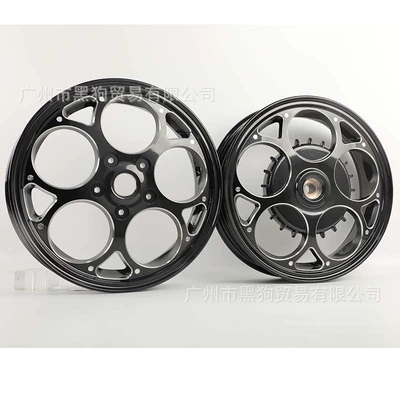 Suitable for vespa150cc spring sprint 150 aluminum alloy 12 inch wheel hub steel rim modified wheel hub (Motorcycle wheel hub) - black