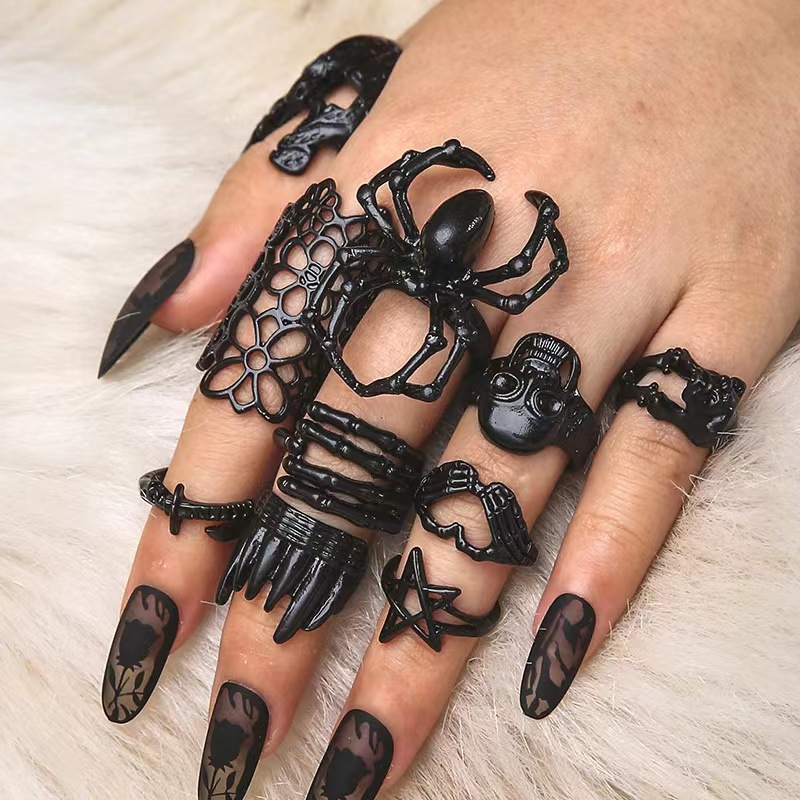 Gothic Cool Style Star Spider Skull Alloy Plating Unisex Open Rings display picture 5