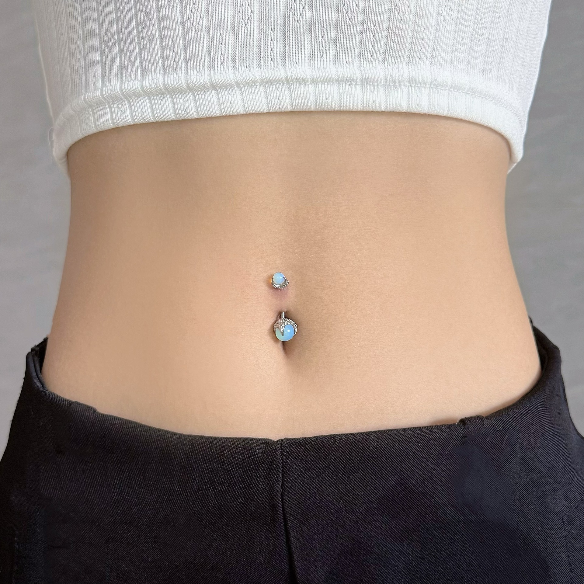 Pointed labret stud close-up product detail