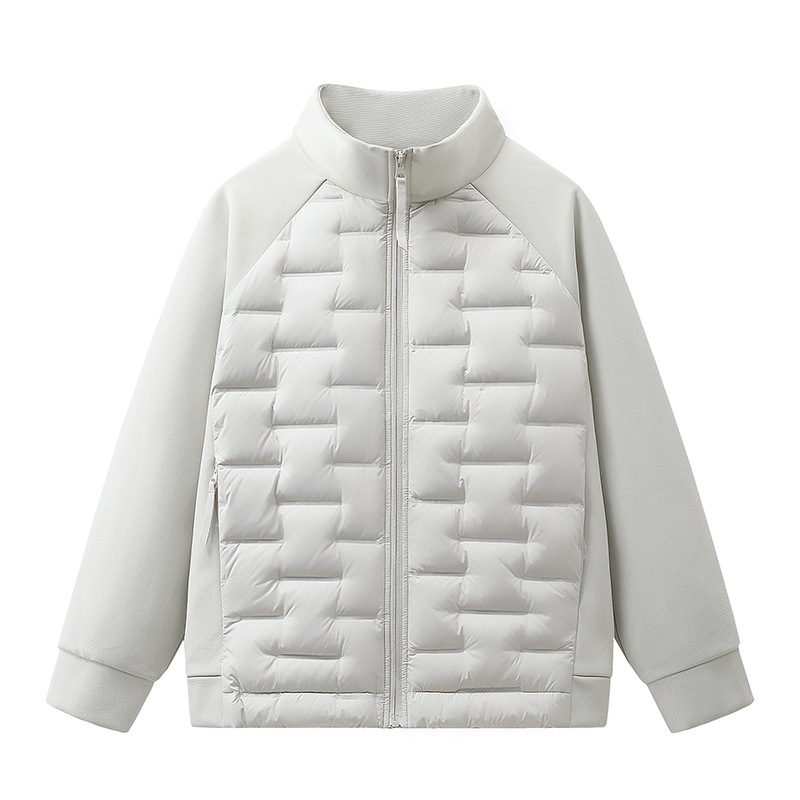 2025 Autumn/Winter New Style Patchwork Stand Collar down Jacket Fashion Trendy Men's Long Sleeve Coat Cross-Border Product 2025 Autumn/Winter New Style Patchwork Stand Collar down Jacket Fashion Trendy Men's Long Sleeve Coat Cross-Border Product