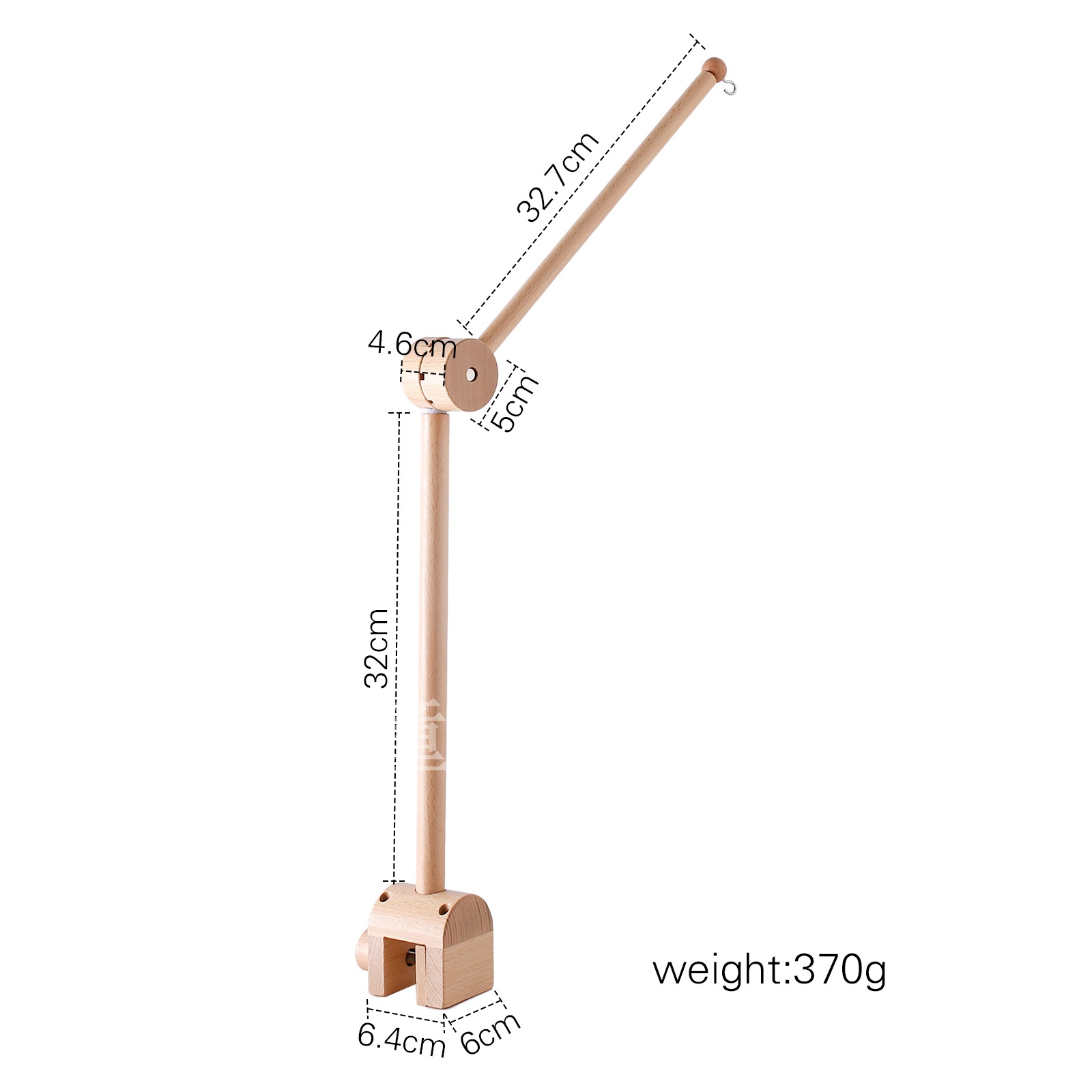 Soporte de campana de cama para niños caliente transfronterizo, campanilla de viento de madera arqueada, soporte de perforación sin agujeros, estante ajustable para bebé