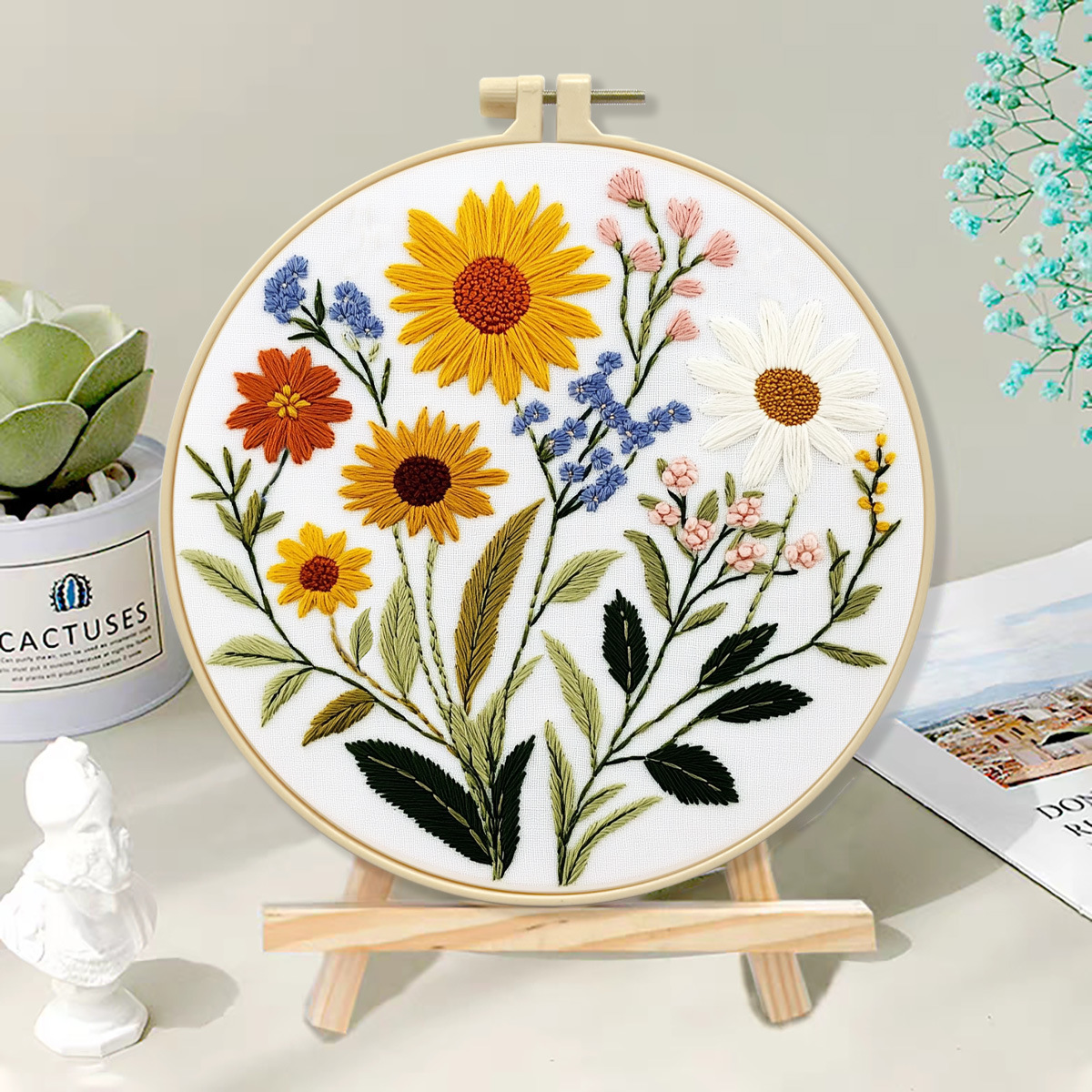 Serie floral 3 - - paquete de materiales básicos (con instrucciones de bordado de aguja)