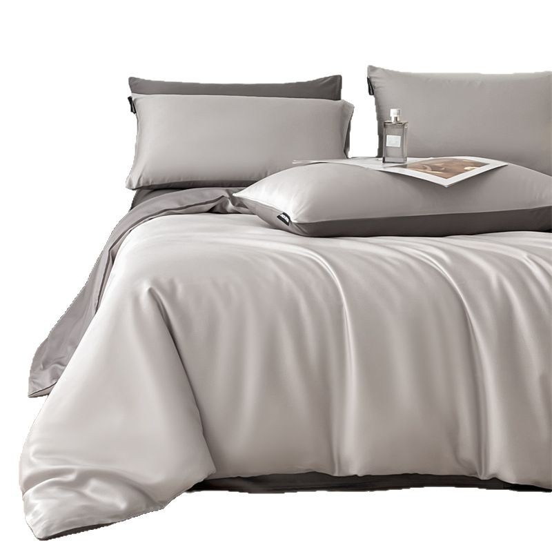 Luxury Washed Tencel Bedding Set Ice Silk Embroidered Four Piece_voghion.com