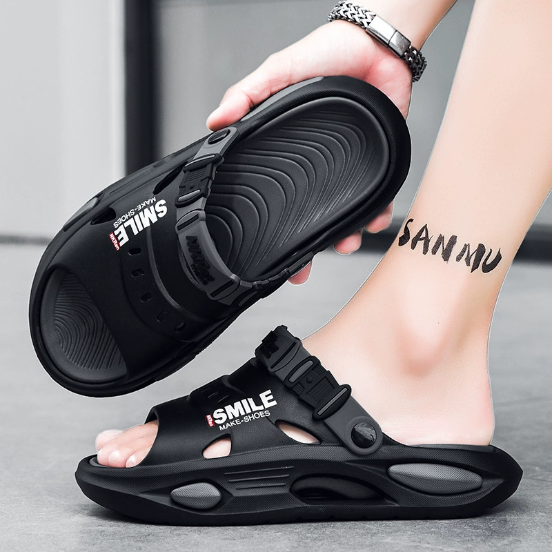 Мужские летние тапочки 2025 года, новая модель, нескользящие сандалии на толстой подошве для улицы, вождения и пляжа