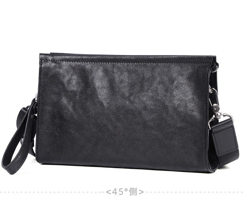 Túi đeo chéo nam đa năng da bò thật 29×11×17 cm, túi đeo vai kiêm túi cầm tay phong bì — Màu đen chi tiết 14