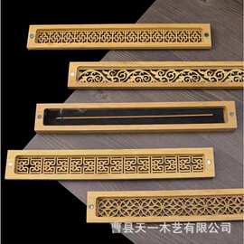中式竹制香盒实木镂空檀香盒多款可定熏香炉家用香托底座线香盒
