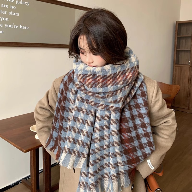 컬러 하운드투스 블루 그레이