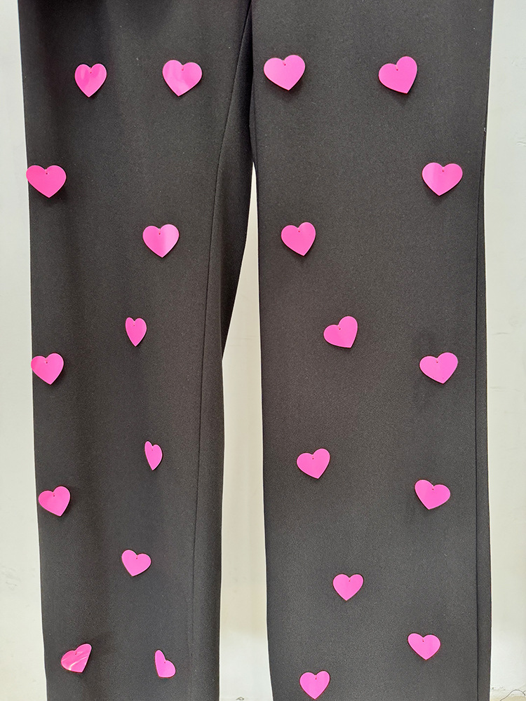 Spring Summer Heart Shaped Sequin Sling Vest Pants Two Piece Set 11 Spring Summer Heart Shaped Sequin Sling Vest Pants Two Piece Set