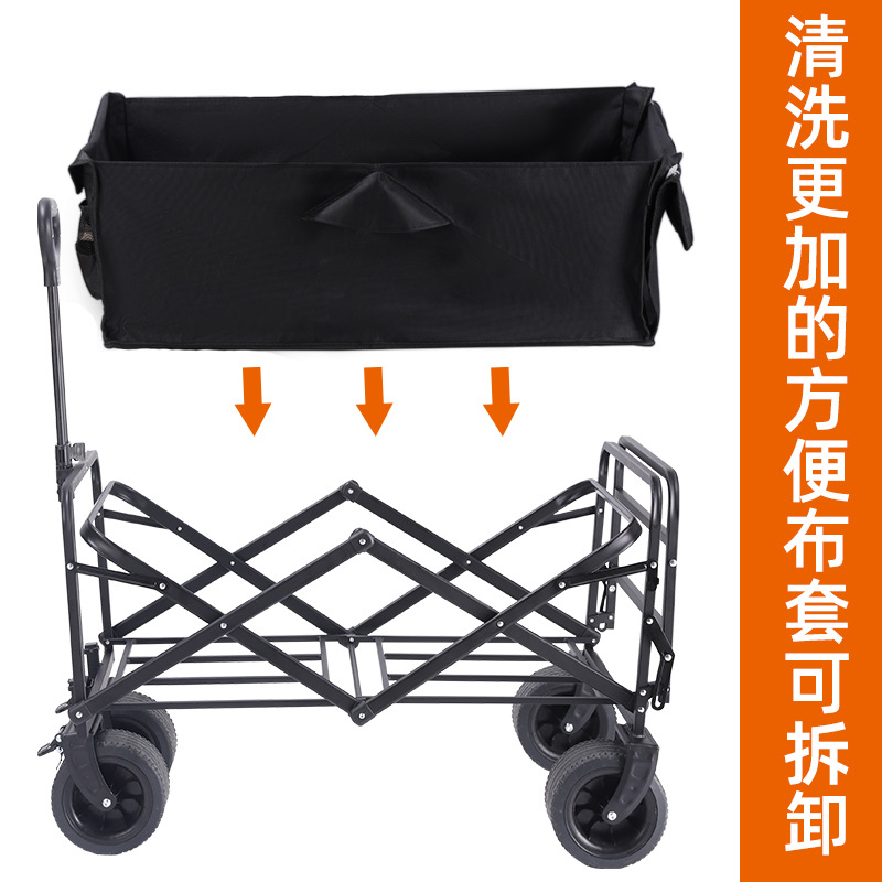 Carro de camping plegable al aire libre multifuncional carro de ruedas todoterreno camping portátil para niños de camping se puede acostar
