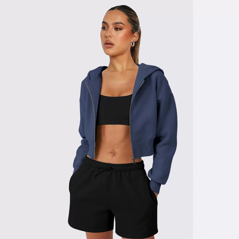 Cross-border New Y2K European and American Style Scratch Hair Zipper Hooded Sweatshirt Amazon Long Sleeve Casual Jacket Women's Top Cross-border New Y2K European and American Style Scratch Hair Zipper Hooded Sweatshirt Amazon Long Sleeve Casual Jacket Women's Top