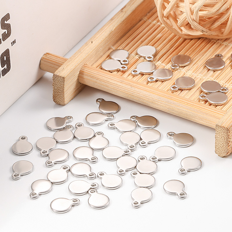 Solid Color Pattern 8.5*6mm 304 Stainless Steel Solid Color Pendant