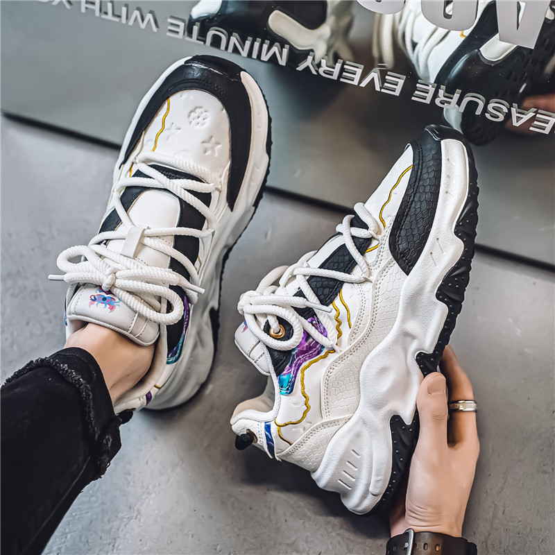 2024 herfst nieuwe lage top dikke zool vader trendy student leren gezicht niche casual sport herenschoenen_voghion.com