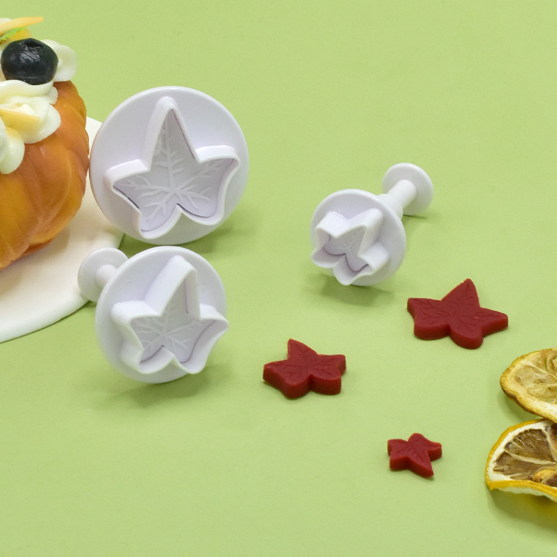 Molde para galletas con forma de hoja de arce, juego de moldes creativos para pasteles de simulación, molde DIY de plástico ecológico