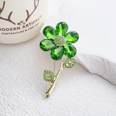 新款綠色花朵胸針氣質高檔西裝毛衣配飾胸花精緻簡約別針廠家批發