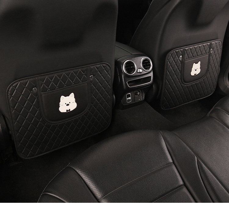 West Highland Quilted Embroidered Car Seat Back Anti-Kick Pad, Seat Anti-Stain Pad, Direct Sales from the Manufacturer, Cross-Border Products, Anti-Collision