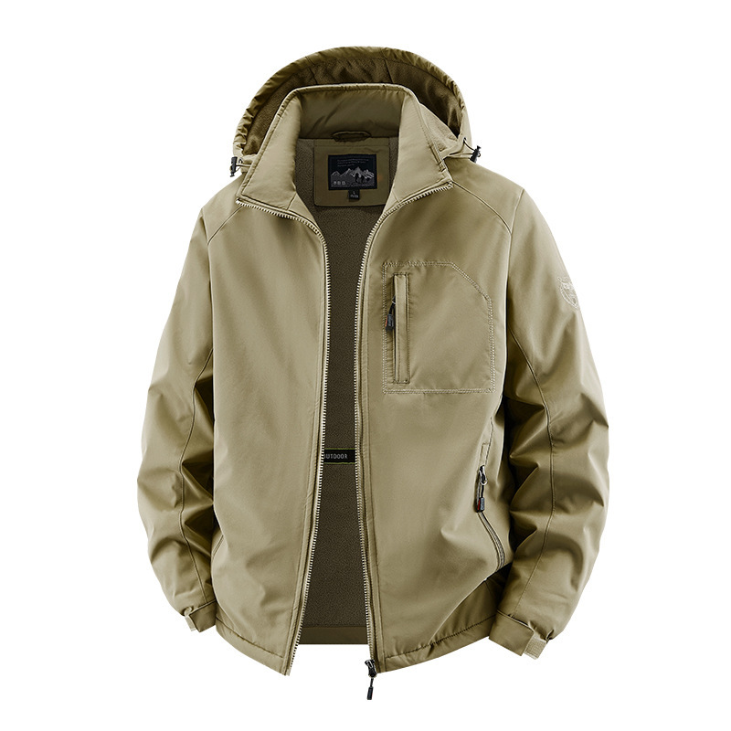 2025 New Autumn and Winter Men's Velvet Jacket Casual, Comfortable, Simple and Warm Men's Jacket
