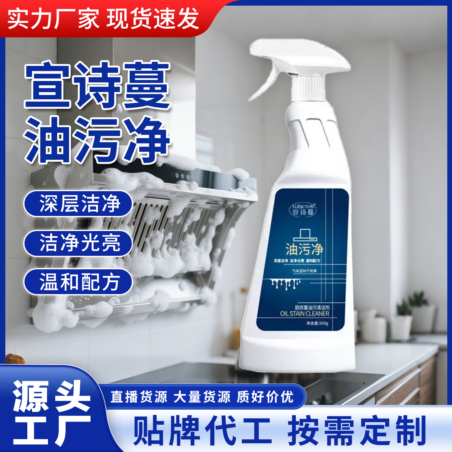 Xuan Shiman Oil Stain Remover Kitchen Stove Range Hood Deep Oil Stain Remover Foam Cleaner Gas Stove Removes Oil Stains