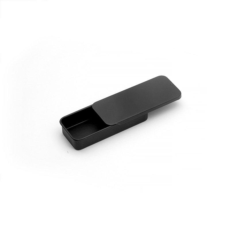 Caja de hojalata deslizante negra en stock, mini caja de hojalata para bálsamo, nueva serie de cajas cuadradas de almacenamiento con sistema de apertura y cierre. image 20