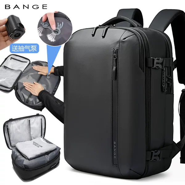 Bange's New Vacuum Compression Backpack, Large-Capacity Business Travel Bag, Men's Business Commuter Computer Backpack