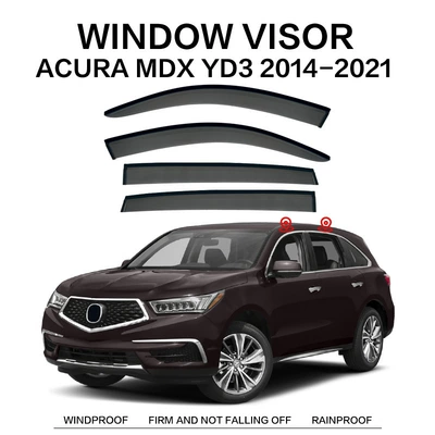 Rain shield – Visor - standard-packing-without-logo-acura-mdx-mk3-yd3-yd4-2014-2021-plexiglas-no-bright-strips-rain-shield