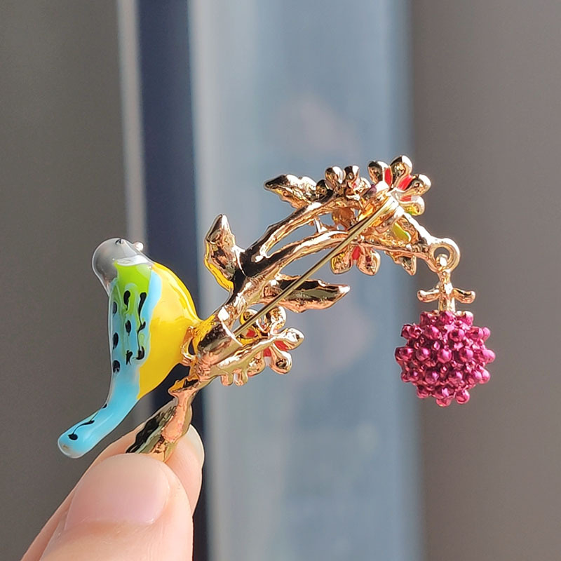 Alloy Material Pastoral Pin Animal Tree Bird Alloy Plating Unisex Brooches
