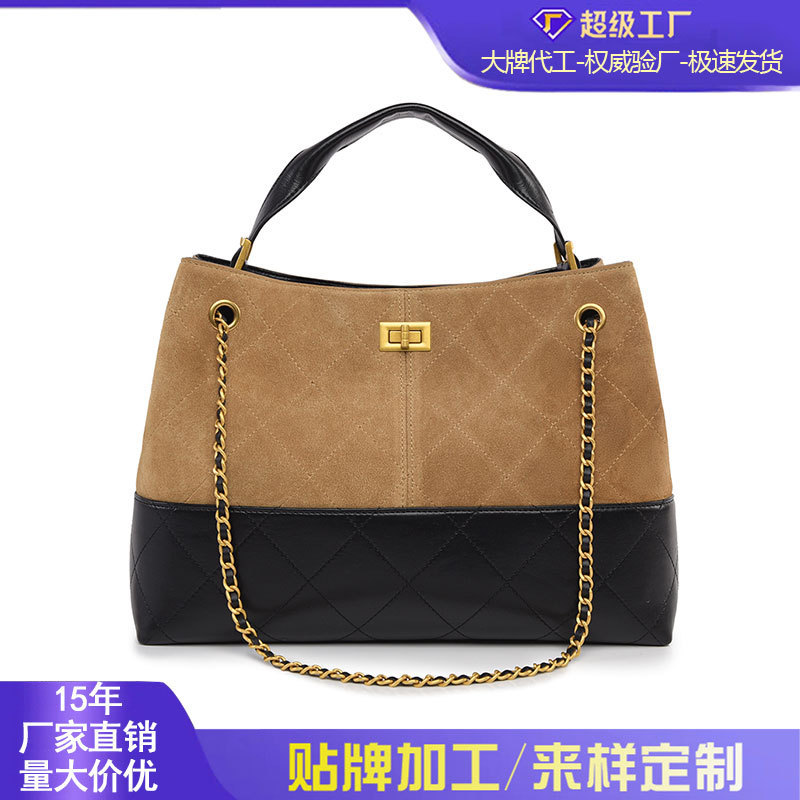 Cross-Border Handbag, Retro Frosted Bucket Bag, Large Capacity Women's Bag, High-End Commuter Shoulder Bag, Women's Factory Wholesale