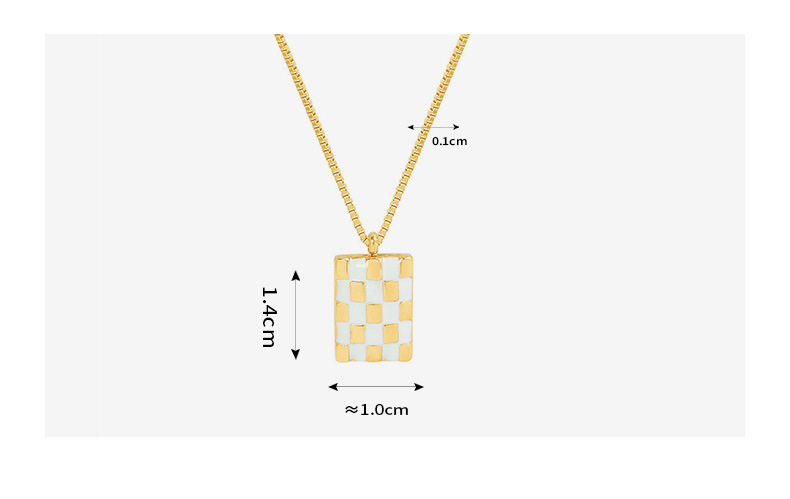 Simple Trend Checkerboard Necklace Handmade Titanium Steel Jewelry display picture 9