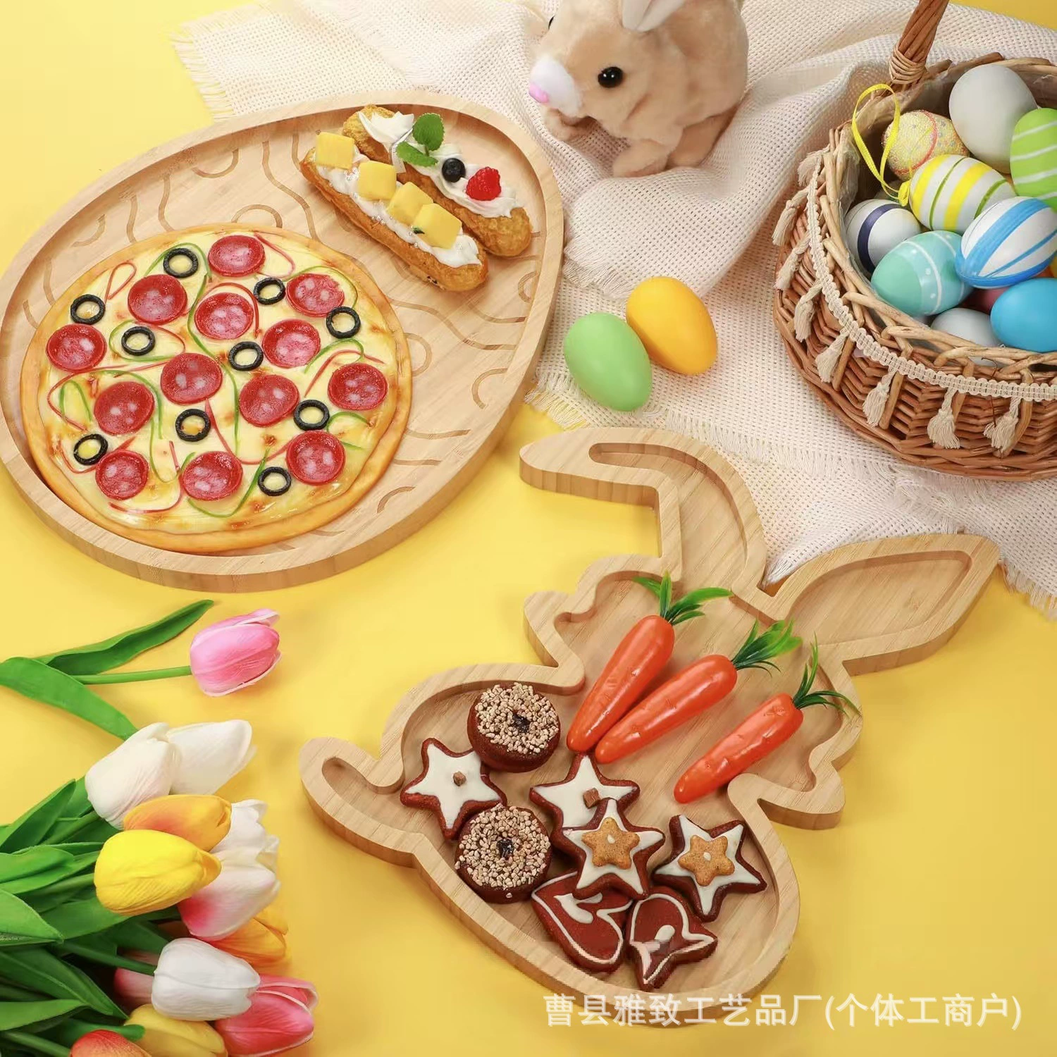 Поднос в форме бамбука кролика домашний завтрак детское дополнительное питание поднос послеобеденный чай закуски фруктовый поднос суши