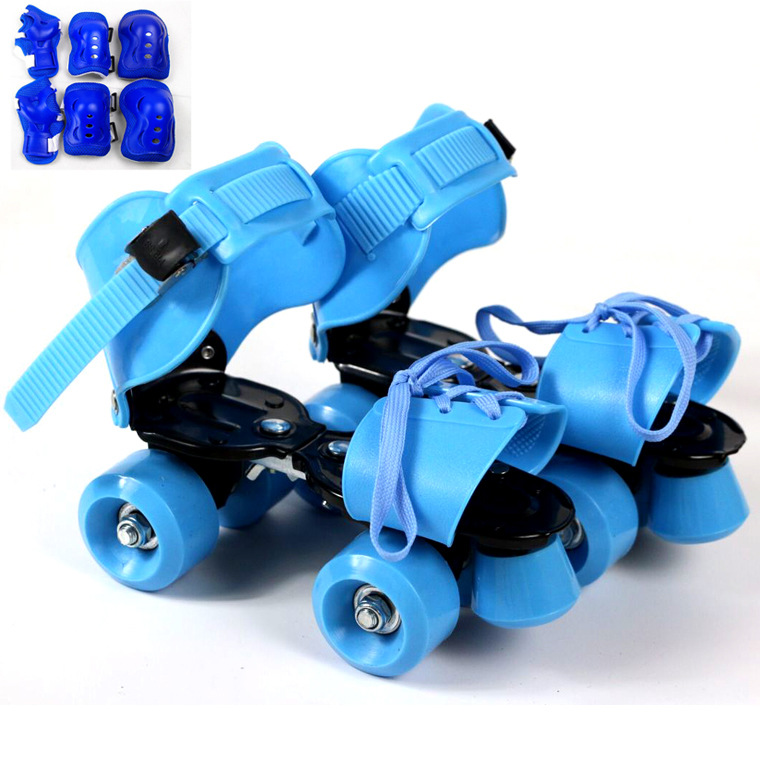Children's iron roller Skates roller skates double-row skates beginners four-wheel Belt protective gear cross-border generation