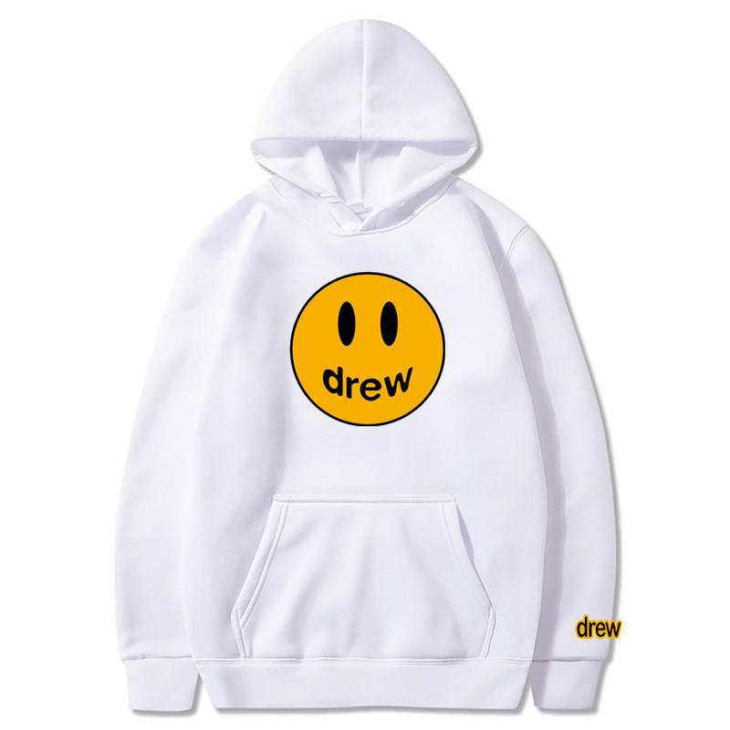 Foreign Trade European and American Men's Sweatshirt with Smiley Face Graphic Drew Hip-Hop Hoodie Men's Sports Sweatshirt Long-Sleeved Trendy Loose Foreign Trade European and American Men's Sweatshirt with Smiley Face Graphic Drew Hip-Hop Hoodie Men's Sports Sweatshirt Long-Sleeved Trendy Loose