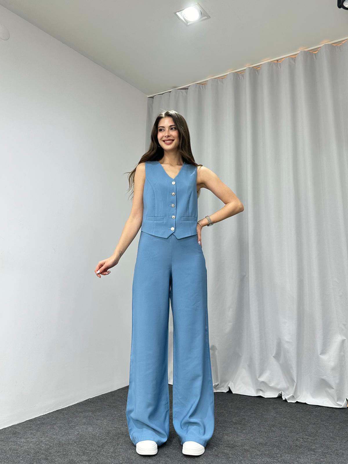 525g Weight Sleeveless Sleeve Length Spandex, Polyester Fabric Type Pant Co-ord Set Sets Type 2 Pieces Set Quantity Holiday, Daily Occasion V Neck Neckline Regular Fit Fit Type Solid Color Pattern Summer Season Women's Gender Pocket Design Elegant Style Holiday Daily Women's Elegant Solid Color Spandex Polyester Pocket Pant Co-ord Set Pants Sets 18