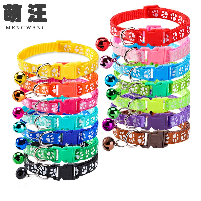 Ошейник для домашних животных с принтом собачьей лапы, ошейник для кошек, ошейник для собак, ошейник с принтом колокольчика, ошейник для кошек, товары для домашних животных