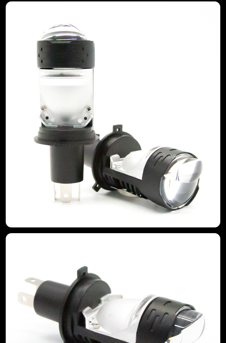 Super Bright Car High-Power Led Lens Headlight H4 Direct Plug-In Fisheye Light Car Motorcycle Auxiliary Spotlight