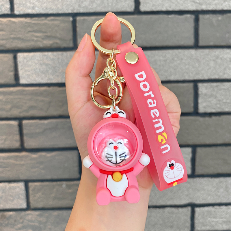 Sombrero mágico Jingdang llavero gato Doraemon silicona muñeca llavero del coche bolsa adornos pequeño regalo