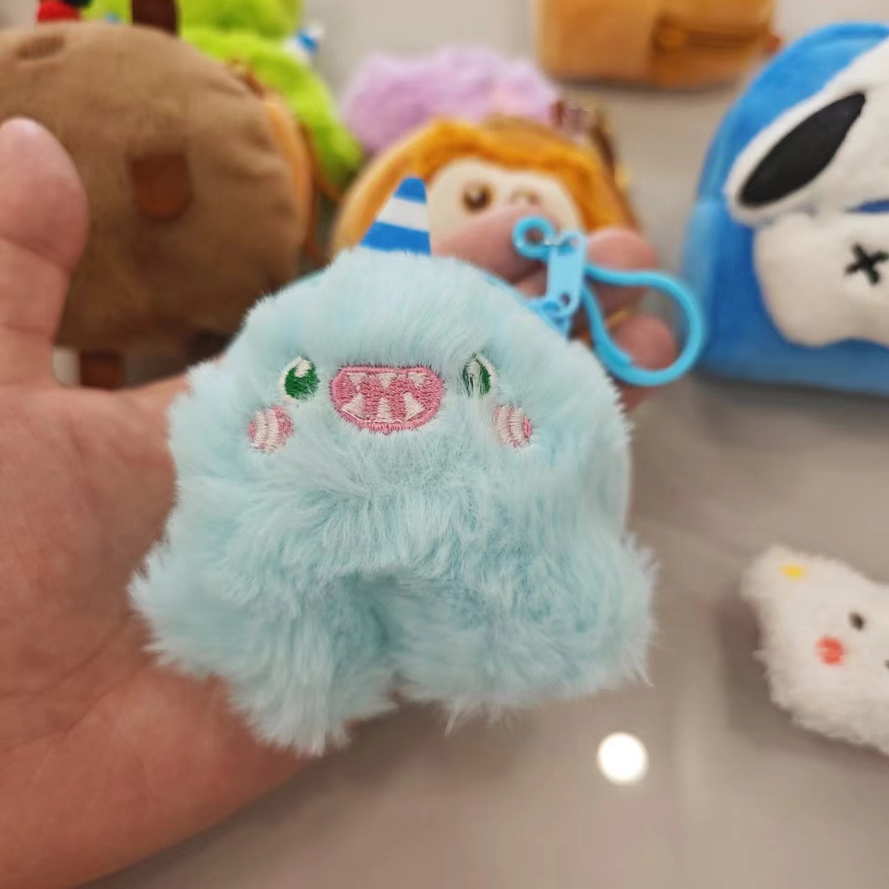 Blue unicorn-round bag