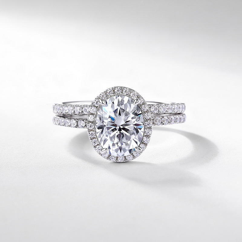 Colorless(DEF) Diamond Color GRA Certificate Certification Moissanite 925 Sterling Silver Rings GRA Certificate Geometric Rings