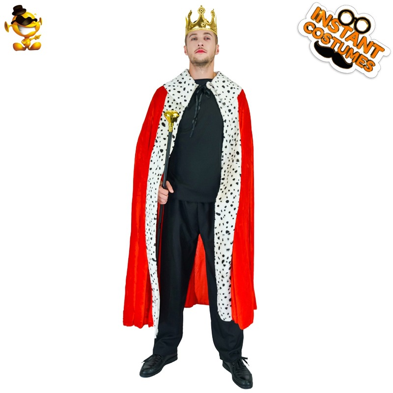Los hombres adultos de Halloween Europea rey capa partido role play rendimiento etapa traje Cosplay
