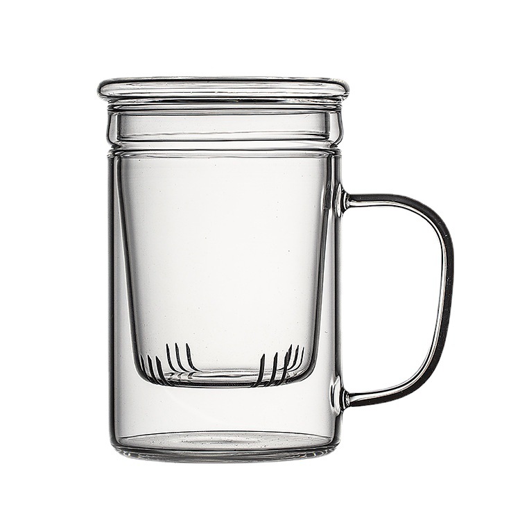 Värmetålig tekopp i glas med tesil för kontoret_voghion.com