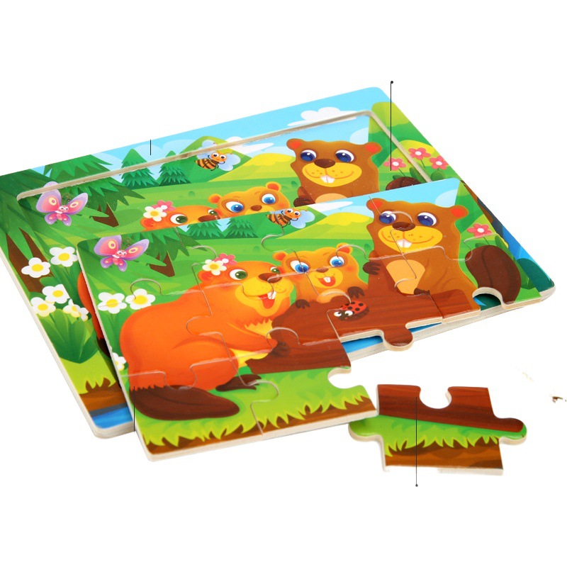 Rompecabezas para niños bebé Educación temprana 2 Poder creativo 3 cerebro 4 Niños 5 niñas 6 niños de madera de 7 años de edad bloques de construcción Juguetes