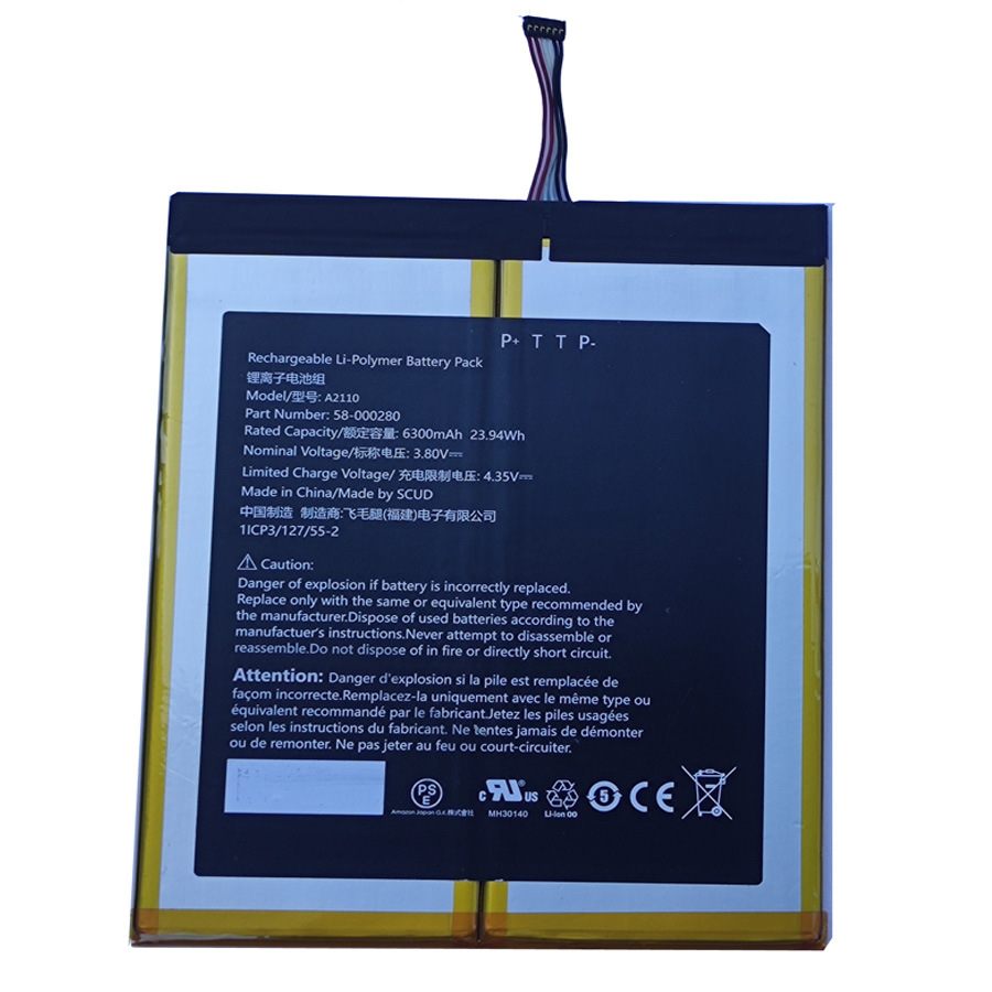 适用亚马逊Fire HD 10.1 9th M2V3R5平板电脑电池58-000280