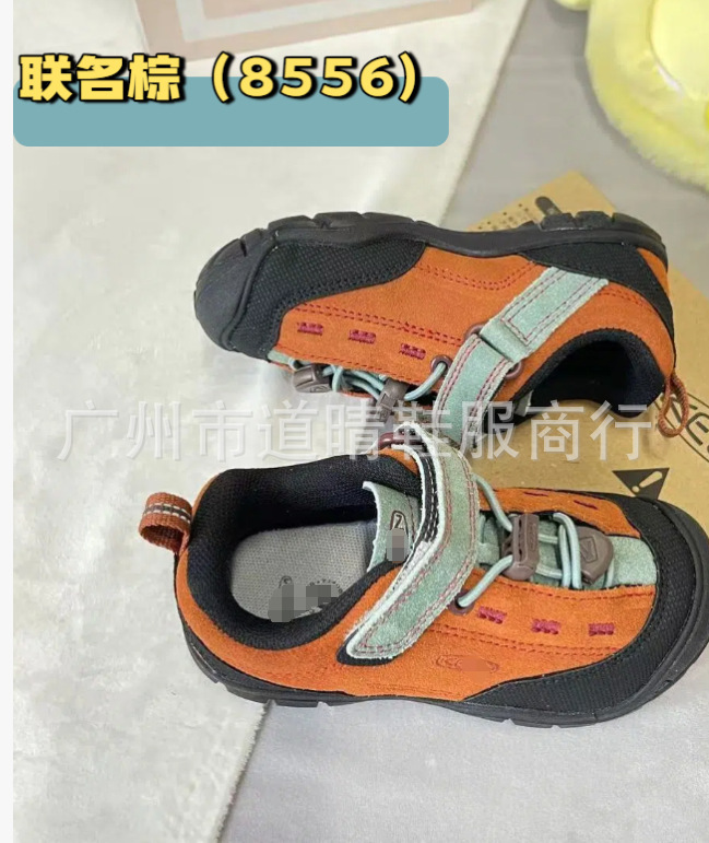 KN003 科恩纯原keen 升级版新款翻毛皮网红儿童魔术贴麓皮童鞋|undefined