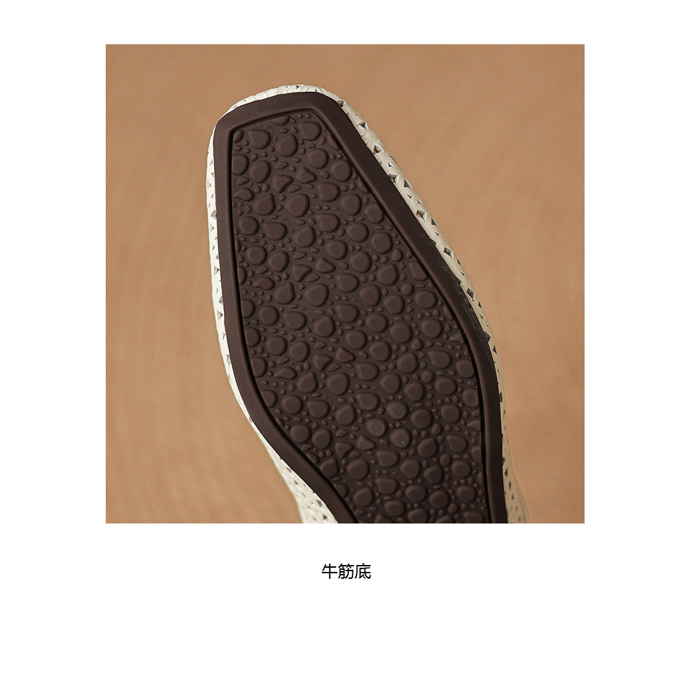 Dép sandal nữ quai chữ V đế bệt da bò mùa xuân hè — đen chi tiết 10